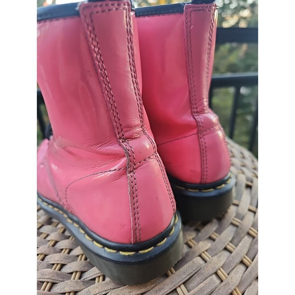 Dr Martens Combat Boots Bubblegum Pink Patent Leather 1460 Women’s 6 US 37 EU - Picture 4 of 11